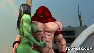 3D Toon Mutant Babe Gets Fucked Hard Outdoors