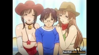 Nerd gets dick between busty babes tits – Boobalicious – Hentai.xxx