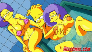 In the bathtub with the twin sisters – The Simptoons