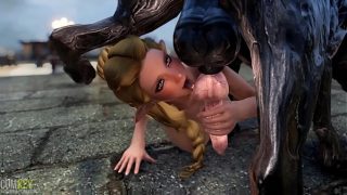 Busty elf wants to mate with a monster | Huge Dick Monster | 3D Porn Sex